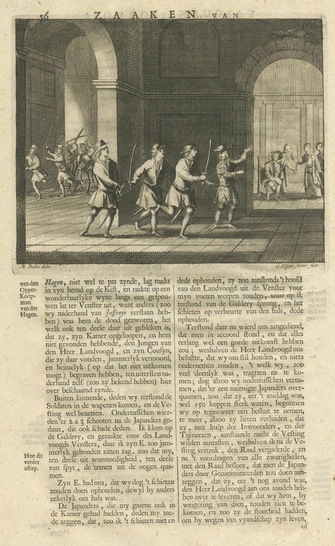 Antique Print of the Kidnapped Governor by Valentijn, 1726, view 2