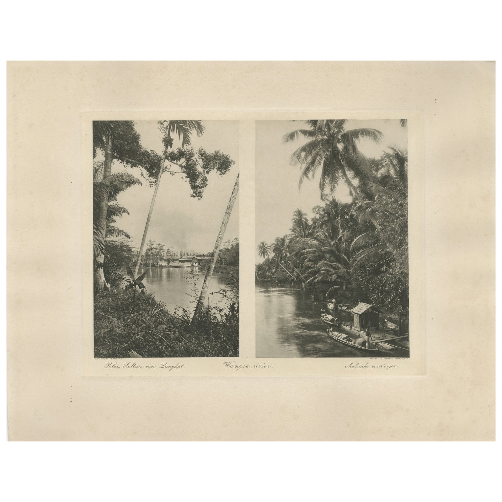 Wampu River & Sultan of Langkat Palace near Medan, Dutch East Indies c.1910