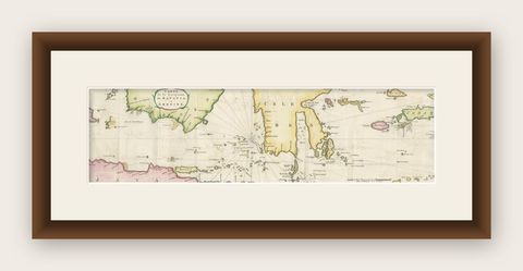 Rare Authentic Engraved Map of Large Part of Indonesia by Stavorinus, 1779, shown framed