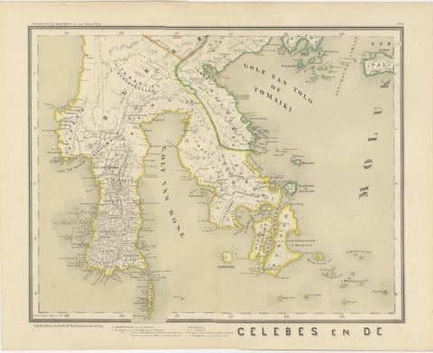 Antique Two-Sheet Map of Celebes Sulawesi, Dornseiffen, Dutch East Indies, 1884, view 3