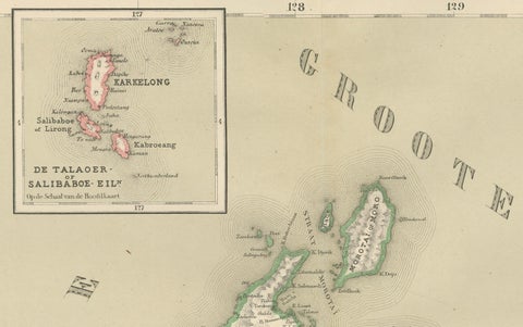 Antique Map of Halmahera, Ternate, Tidore, Moluccas by Dornseiffen, 1884, close-up 3