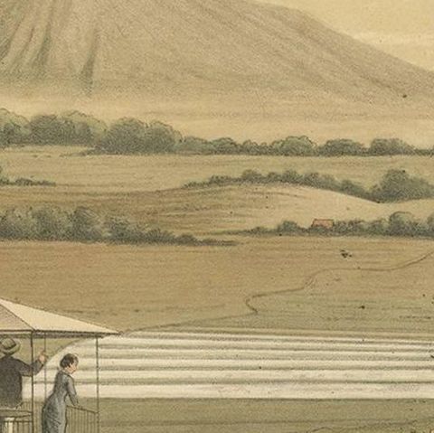 Antique Print of Mount Pangrango ‘Java’ by M.T.H. Perelaer, 1888, close-up 1