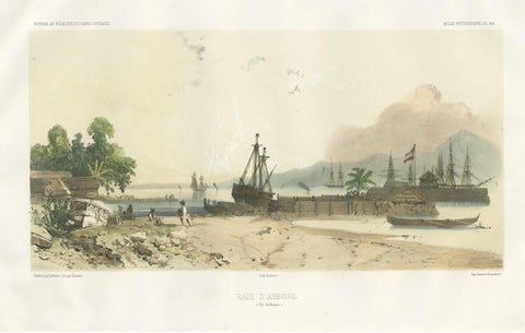 Antique Print of the Port of Ambon by D'Urville, circa 1850, view 3