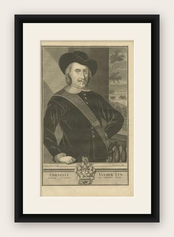 Antique Portrait of Cor van der Lijn Governor-General of the Dutch East Indies, shown framed