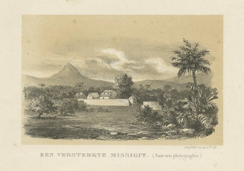 Print of a Fortified Mosque and of Nobility in Aceh, Sumatra, Indonesia, 1874, close-up 1