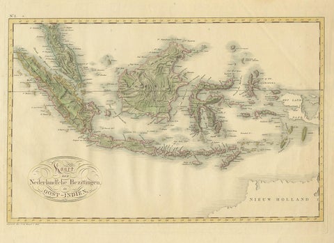 Antique Map of the Dutch East Indies by Van den Bosch '1818', view 2