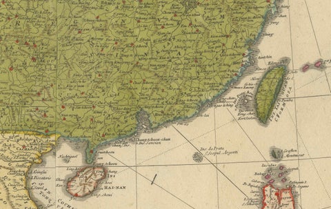 Rare 18th-Century Hand-Colored Map of Southeast Asia and the East Indies, 1748, close-up 4