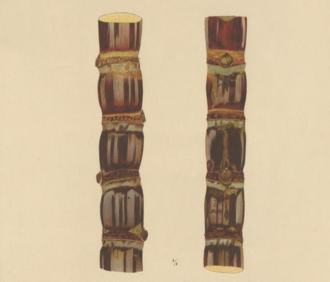 Antique Sugarcane Chromolithograph, Teboe Soerat Banteng, Java 1892, close-up 2