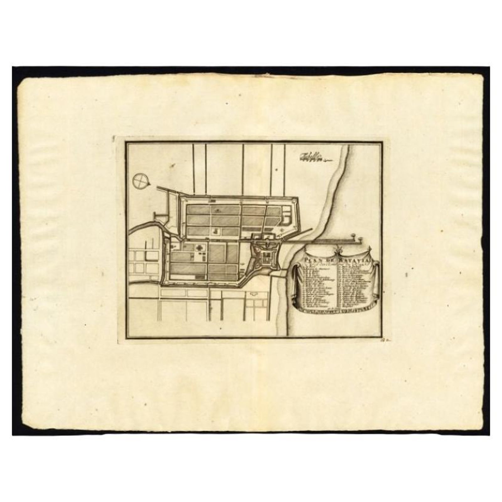 Antique Plan of Batavia, Capital of the Dutch East Indies, by Van Der Aa, 1725