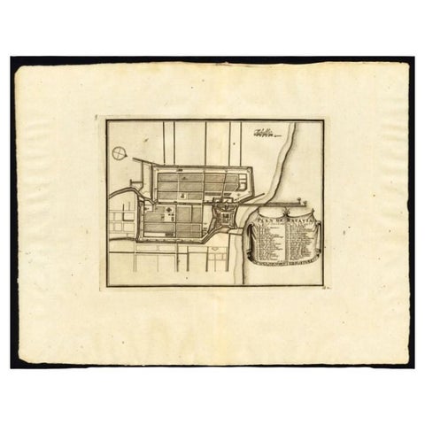 Antique Plan of Batavia, Capital of the Dutch East Indies, by Van Der Aa, 1725