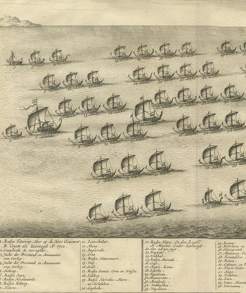 Antique Print of the Hongi/Coracora Fleet by Valentijn '1726', view 4
