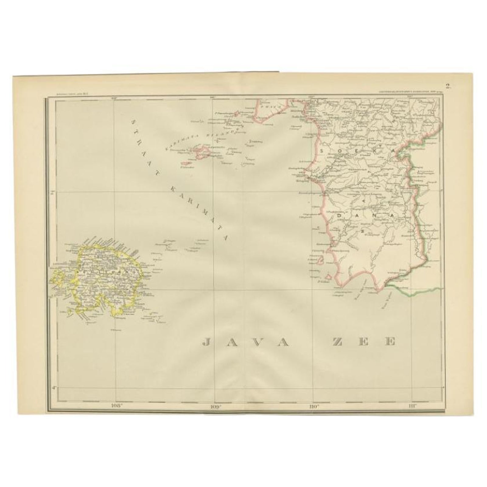 Antique Map of the Java Sea by Dornseiffen, 1900