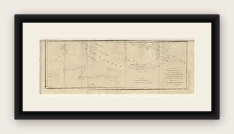 Antique Map of New Guinea and New Britain by P. Carteret, circa 1773, shown framed