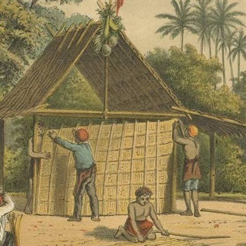 Antique Print of Kampong Djambattan 'Java' by M.T.H. Perelaer, 1888, close-up 2