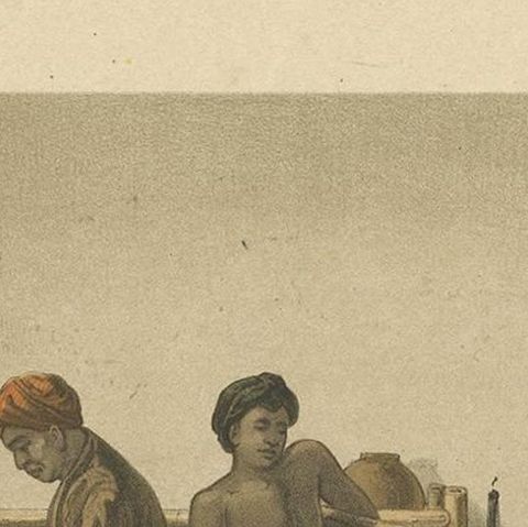 Antique Print of a Kitchen in Batavia by M.T.H. Perelaer, 1888, close-up 1