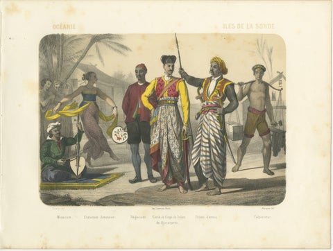 Javanese Court Scene, Musician, Dancer, and Sultan’s Guard, c.1845, view 2