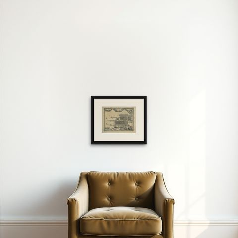 Antique Print of Batavia, Capital of the Dutch East Indies, Van der Aa, ca.1725, shown framed on a wall, true to size