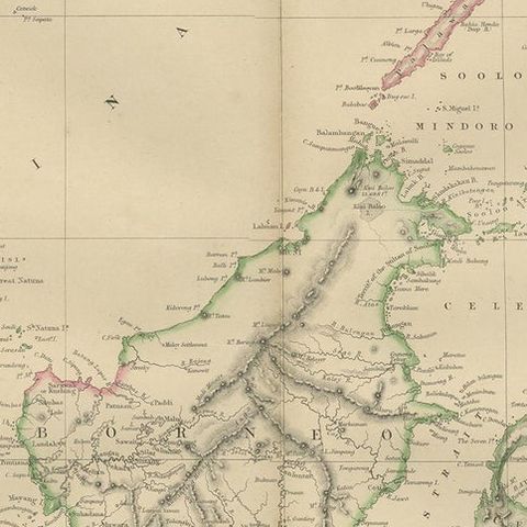 Antique Map of the East Indies by W. G. Blackie, 1859, close-up 2