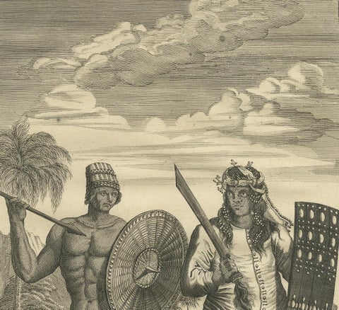 Antique Print of a Buginese and Ambonese Man by Valentijn, 1726, view 3