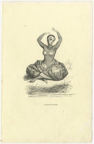Javanese Dancer, Antique Wahlen Costume Print, 1843-1844, view 2