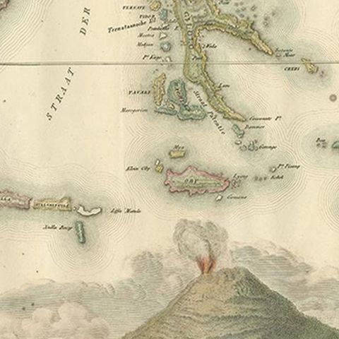 Antique Map of the Ternate Islands by Van den Bosch '1818', close-up 2