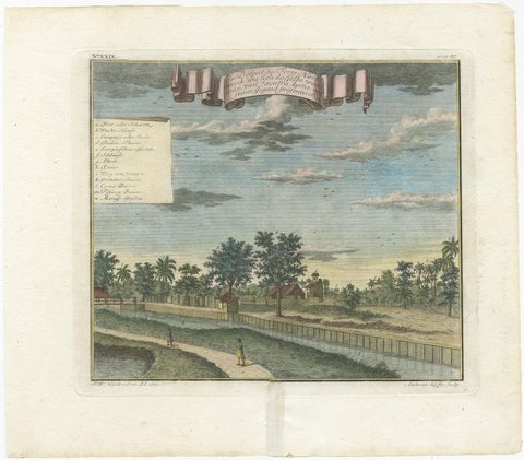 Old Antique Print of Fort Noordwijk, Batavia 'Jakarta, Indonesia', 1739, view 2