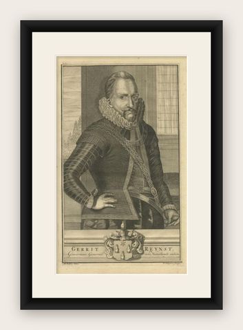 Old Portrait of Gerrit Reynst Governor-General of the Dutch East Indies, 1726, shown framed