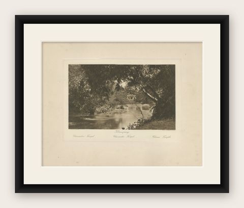 Chinese Temple by the River, Medan, Sumatra (c.1910), shown framed
