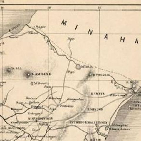 Antique Map of the Bolaang Mongondow District on Sulawesi by Stemler, c.1875, close-up 1