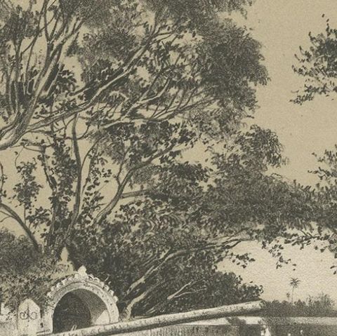 Antique Print of a Graveyard in Aceh and Djawa River in Sumatra, Indonesia, 1874, close-up 2