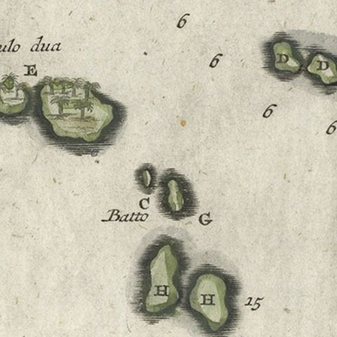 Small Early 18th Century Map of Banten Bay on the Island Java, Indonesia, c.1725, close-up 3