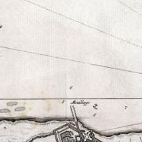 Antique Map of the Region of Batavia by Van Schley, c.1750, close-up 1