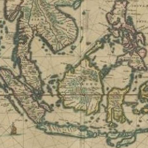 Original Antique Map of the East Indies (Indonesia) by Janssonius, c.1644, close-up 2