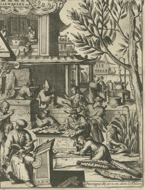 Global Harvests and Crafts: From the East Indies to Chinese Lacquerwork, c. 1708, close-up 6