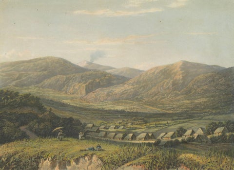 View of the Tengger Mountains, East Java, Rare Java Landscape Lithograph, 1872, close-up 1