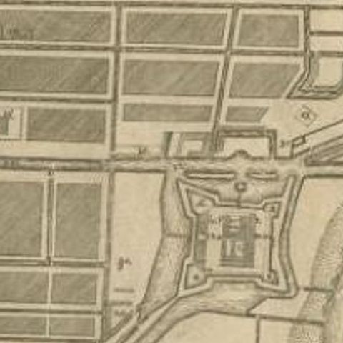 Antique Plan of Batavia in the Dutch East Indies or Indonesia, circa 1695, close-up 2