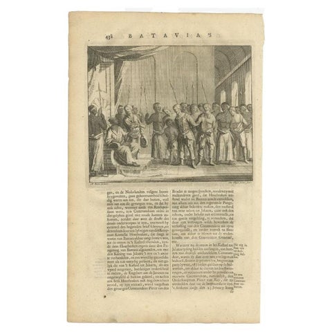 Antique Print of Captured Dutch Colonists in Asia by Valentijn, 1726
