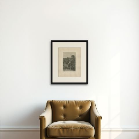 Coffee Picker Portrait, Deli Plantations, Sumatra, Dutch East Indies, c.1900, shown framed on a wall, true to size