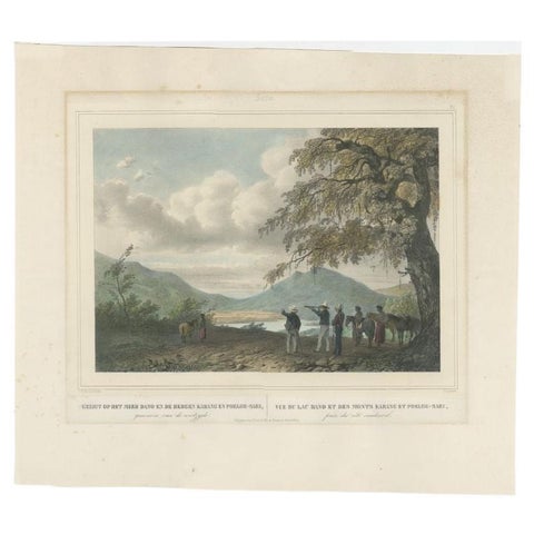 Antique Print of a Poeloe Sari and Karang Sari Mountain, West Java, Indonesia, view 2