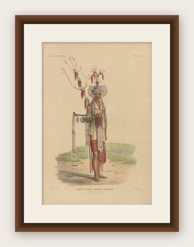 Antique Print with a Native of Timor ‘Indonesia’ by Temminck, circa 1840, shown framed