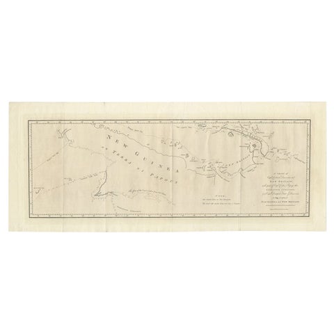 Large Antique Map of New Guinea and New Britain Showing Capt. Cooks Tract, 1773