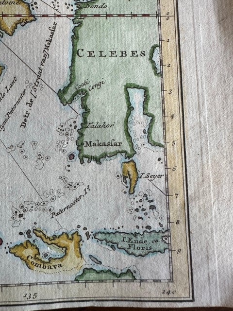 Original Map of the East Indies Including Sumatra, Java, Borneo & Malaysia, 1755, view 5