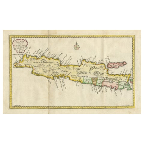 Scarce Antique Map of the Island of Java, Indonesia