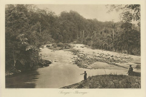 Antique Photo Gravure of Soengei Boewaya River, Sumatra, Indonesia, 1910, close-up 2