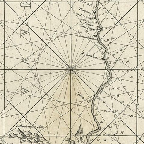 Rare Old English Sea Chart of Part of Indonesia with Java, Madura and Bali, 1711, close-up 2