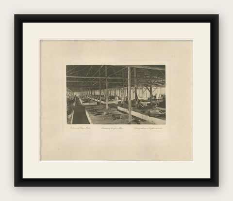 Sorting Tobacco in Lengths and Colors, Sumatra, Kleingrothe Photogravure c.1900, shown framed