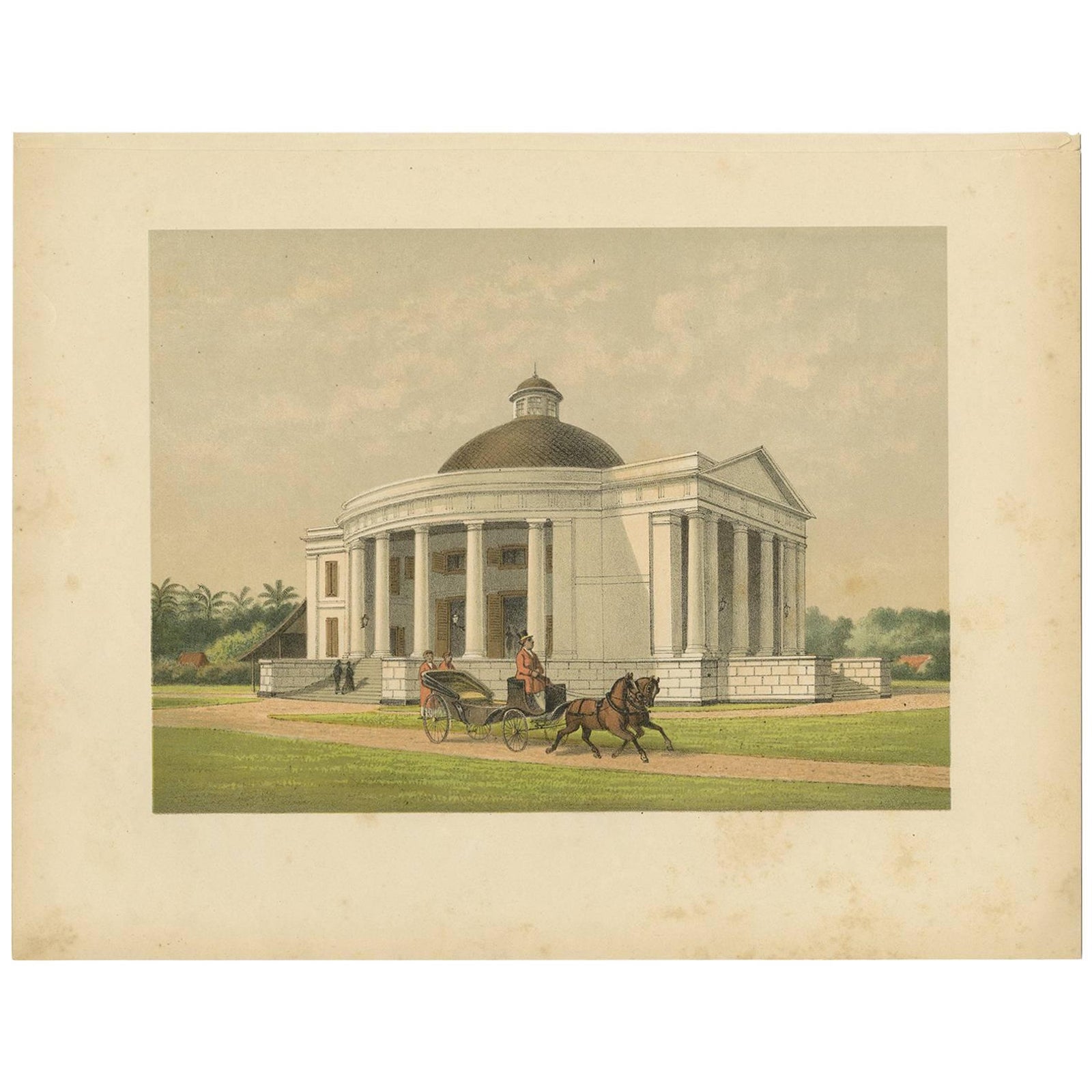 Antique Print of a Residence in Batavia by M.T.H. Perelaer, 1888