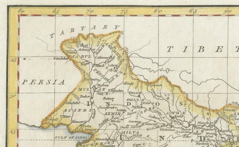 1782 Map of the East Indies, India, Siam, Philippines, Java, Borneo, Ganges, close-up 1