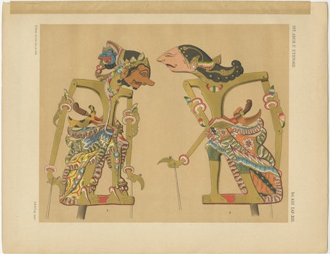 Set of 10 Antique Prints of Wayang Puppets by Juynboll, 1900, view 10