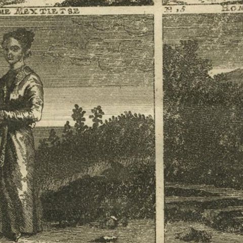 Antique Print with Various Asian Scenes ‘Incl. Indonesia’ by C. De Bruin, 1728, close-up 2